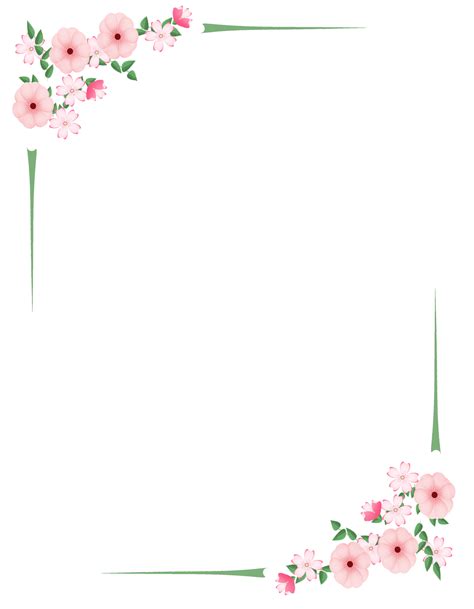 Pink Flower Page Border