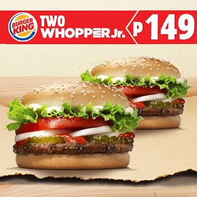 Manila Shopper: Burger King Two Whopper Jr Promo: May-June 2017