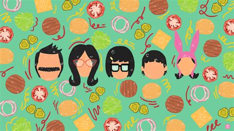 Bob's Burgers Family HD Wallpaper Featuring Tina, Linda, and Gene