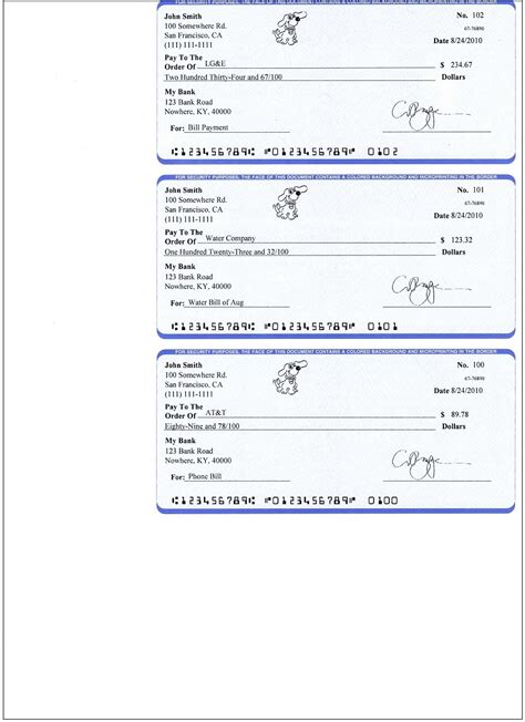 Printable Personal Checks