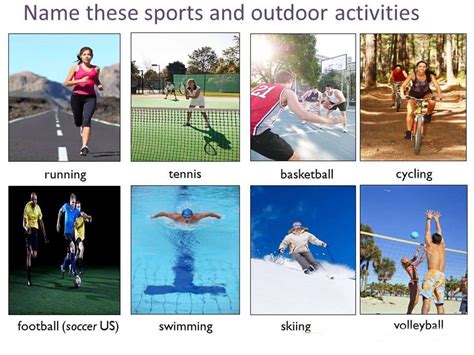 Outdoor Activities Vocabulary in English - ESLBUZZ