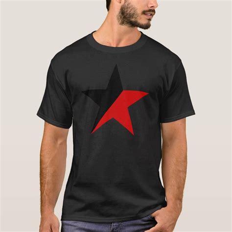 Black and Red Star Anarcho-Syndicalism Anarchism T-shirt, Men's, Size ...