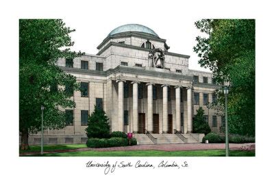 University of South Carolina Campus Landmark Building Art Print