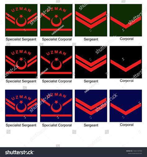 Turkish Enlisted Ranks Insignias Stock Vector (Royalty Free) 1342133750