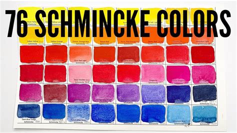 Swatching 76 Schmincke Watercolor Colors | Watercolor, Color ...