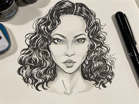 Ink Drawing a Female Face from Reference | Johnny Perez | Skillshare