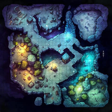 Underdark Cavern Battle Map, Dnd Battle Map, D&D, Battlemap, Dungeons ...