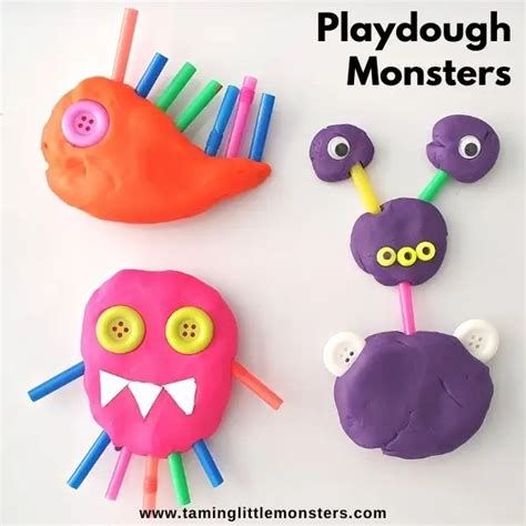 Playdough Monsters - Fun Halloween Activity for Kids - Taming Little ...