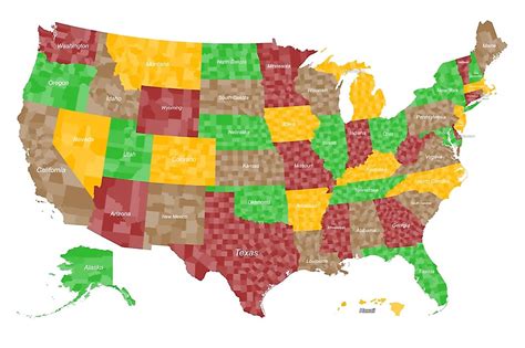 United States Counties Map Shutterstock