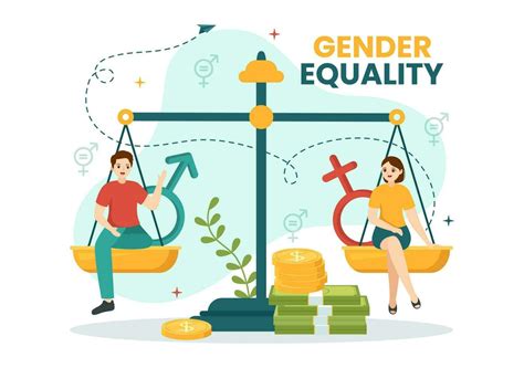 Gender Equality Vector Illustration with Men and Women Character on the ...