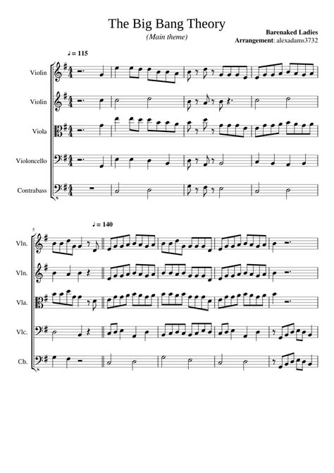 The Big Bang Theory, Main Theme Sheet music for Violin, Viola ...