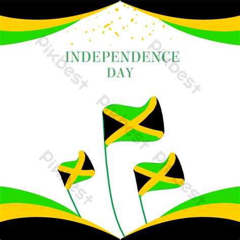 Jamaica Independence Day Flag Element PNG Images | AI Free Download ...