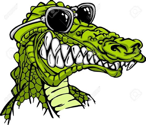 Vector - Cartoon Image of a Crocodile or Alligator Wearing Sunglasses ...