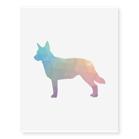 a card with a dog silhouette on it's front and back side, in multicolor