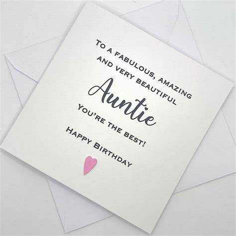 Auntie Birthday Card. Fabulous, Amazing and Special Auntie by Looks ...