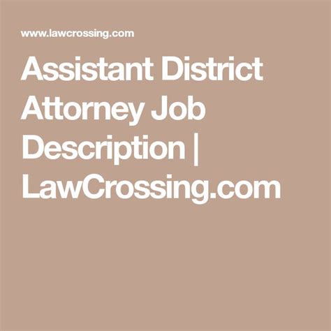 Assistant District Attorney Job Description | LawCrossing.com ...