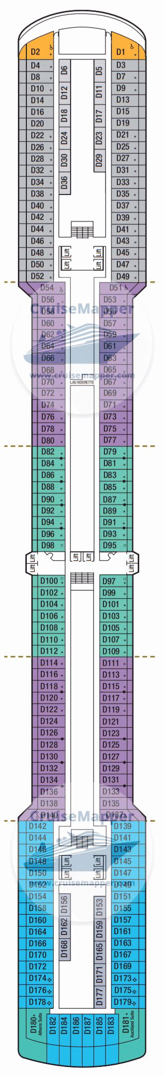 Arcadia deck 5 plan | CruiseMapper