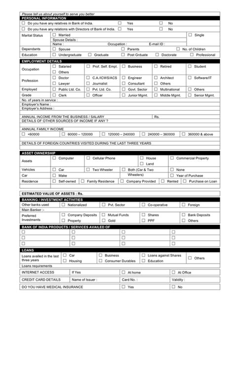 Bank account opening form template in Word and Pdf formats - page 3 of 9