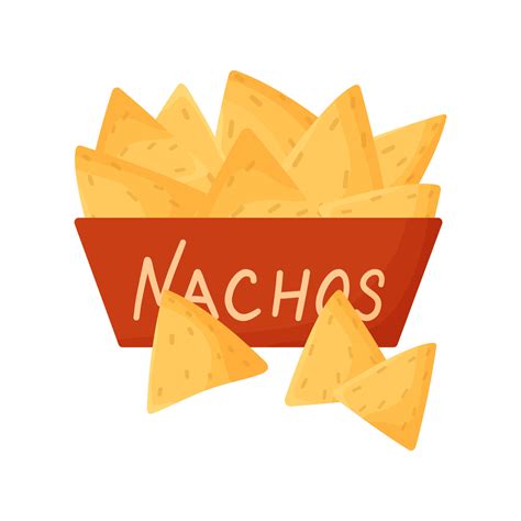 Plate of nachos vector illustration. Tortilla chips. Cartoon ...