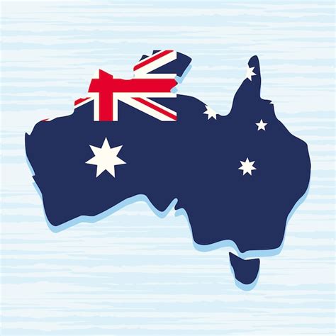 Premium Vector | Australian flag in map