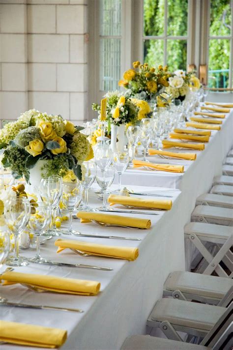 Yellow | Yellow wedding flowers, Yellow wedding theme, Yellow napkins