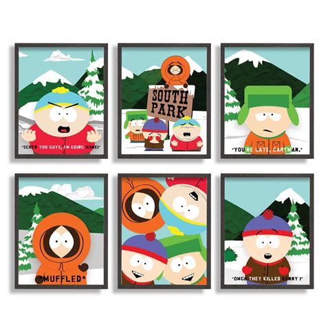 Buy South Park s for Boys Room Decor - 8x10 Inches UNFRAMED Set of 6 ...