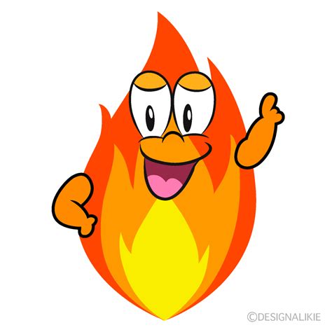 Free Posing Fire Cartoon Character Clipart | Charatoon