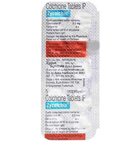 Colchicine Tablets 0.5mg at Rs 39/stripe | Nagpur | ID: 22624145662