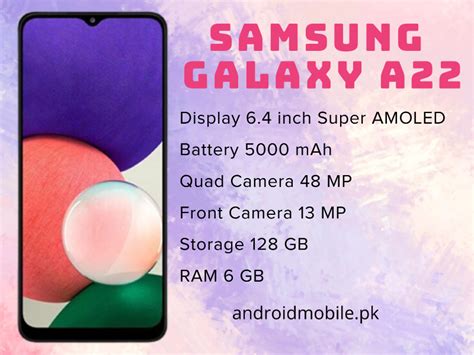 Samsung Galaxy A22 2021 Price | 128 / 6GB | Super AMOLED