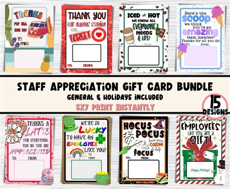 Staff Appreciation Bundle Gift Card Holders, Holiday Employee ...