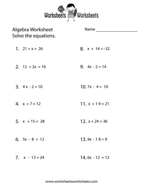 Grade 5 Equations Worksheets