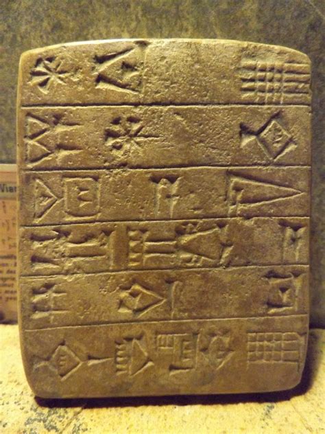 Sumerian writing - cuneiform tablet of Gudea - document replica ...