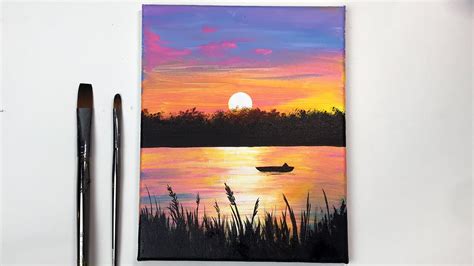 Simple Sunset Acrylic Painting For Beginners - Bali Painting