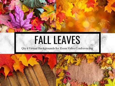 Fall Leaves Zoom Background 4 Virtual Backgrounds for Video - Etsy