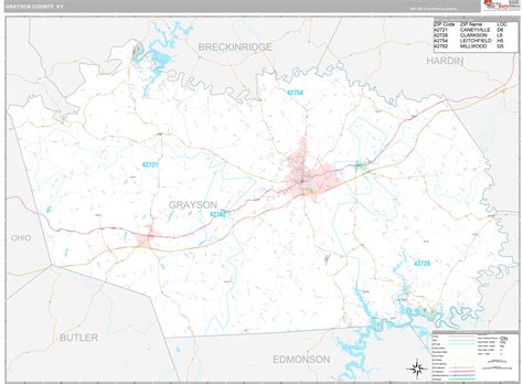 Grayson County, KY Wall Map Premium Style by MarketMAPS - MapSales