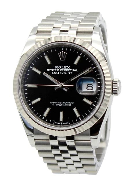 Rolex Datejust 36mm Black Dial Fluted Bezel Jubilee Bracelet 126234 ...