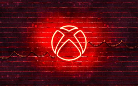 Download wallpapers Xbox red logo, 4k, red brickwall, Xbox logo, brands ...