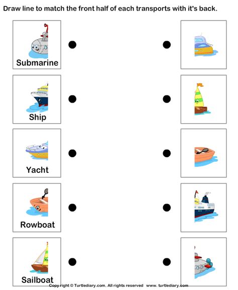 Water Transportation | Turtle Diary Worksheet