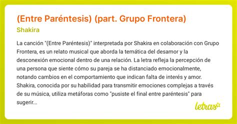 Significado de la canción (Entre Paréntesis) (part. Grupo Frontera ...