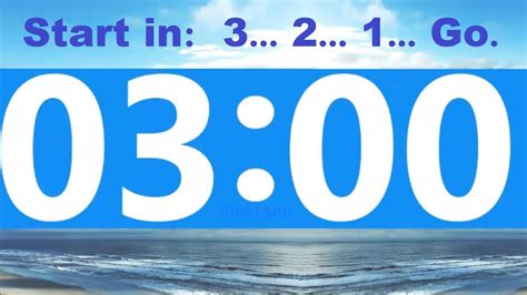 3 Minute Countdown Timer -Beep & Time Remaining at Each Minute * NO ADS ...