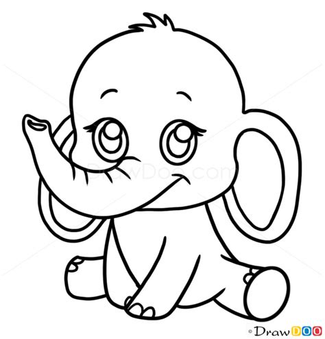 how to draw a elephant - Google Search Cute Animals With Funny Captions ...