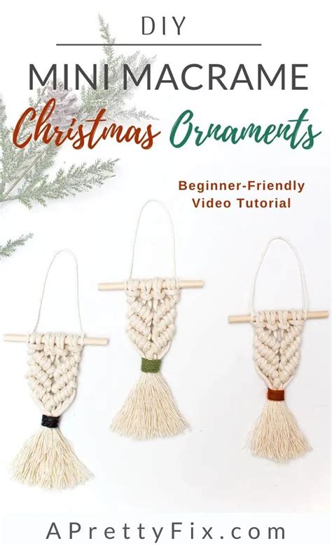 DIY Macrame Christmas Ornaments - A Pretty Fix | Macrame diy, Christmas ...