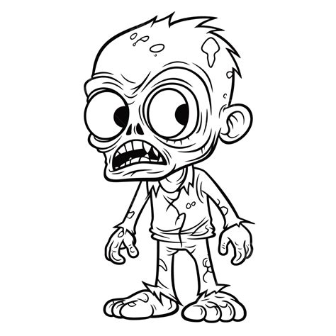 Zombie Characters Drawing Free Coloring Pages Zombie Outline Sketch ...