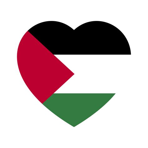 Flag of Palestine in heart shape. Palestine national symbol ...