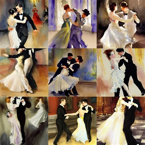 ballroom dance, intricate watercolor painting by john | Stable ...