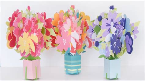 How to Make a Pop Up Flower Bouquet Card - DIY Craft - YouTube