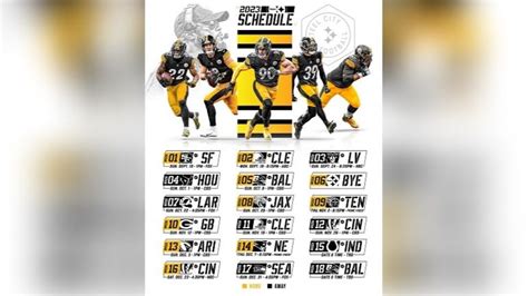 Pittsburgh Steelers Official 2023 Regular Season Schedule Announced ...