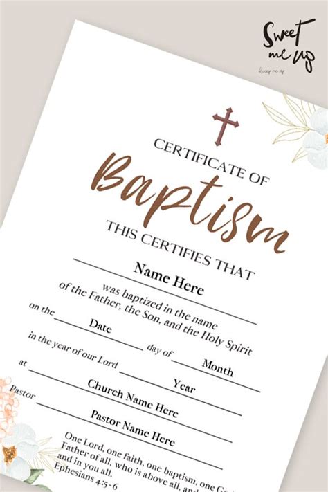 Baptism Certificate Printable, Baby Baptism Certificate, Girls baptism ...