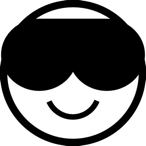 Emoticon cara fresca sonriente con gafas de sol oscuras | Icono Gratis