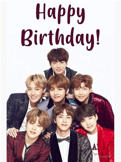 BTS - Happy Birthday! Greeting Card by wwshd in 2021 | Bts happy ...